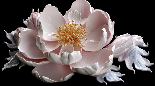 白色牡丹花优雅的牡丹花设计图片