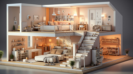 温馨办公温馨的房间模型设计图片
