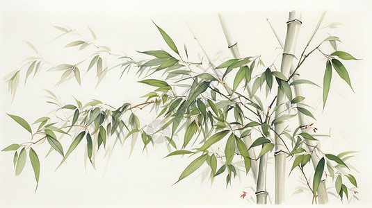 国画装饰大师画竹子插画