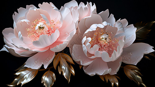 粉色珠子手工制作牡丹花设计图片