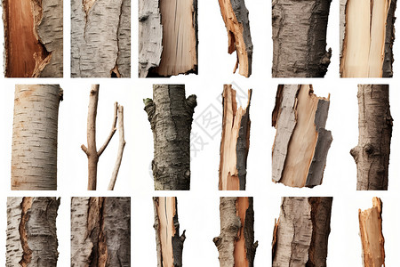 树林木材锯掉的半截木头插画