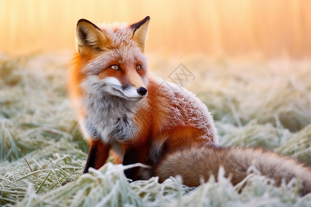 冬天郊外的狐狸图片