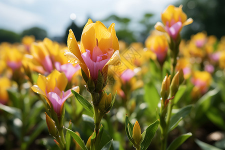 户外郁金香花丛图片