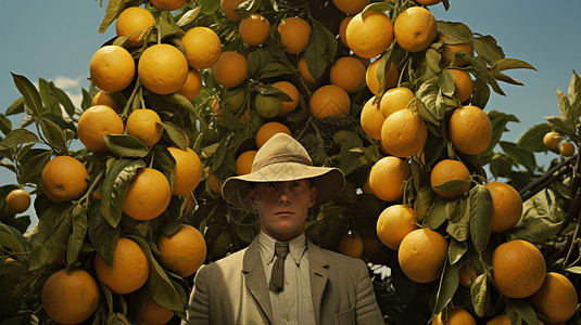种植柚子的男人图片