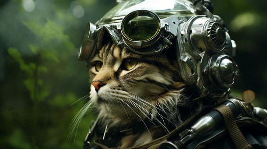 超越现实的未来猫背景图片