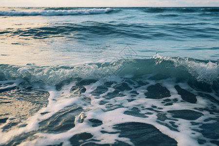 海洋里的波浪海面高清图片素材