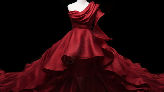 红色的宫廷长裙背景图片