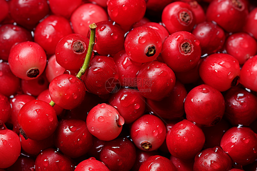 红色蔓越莓背景图片