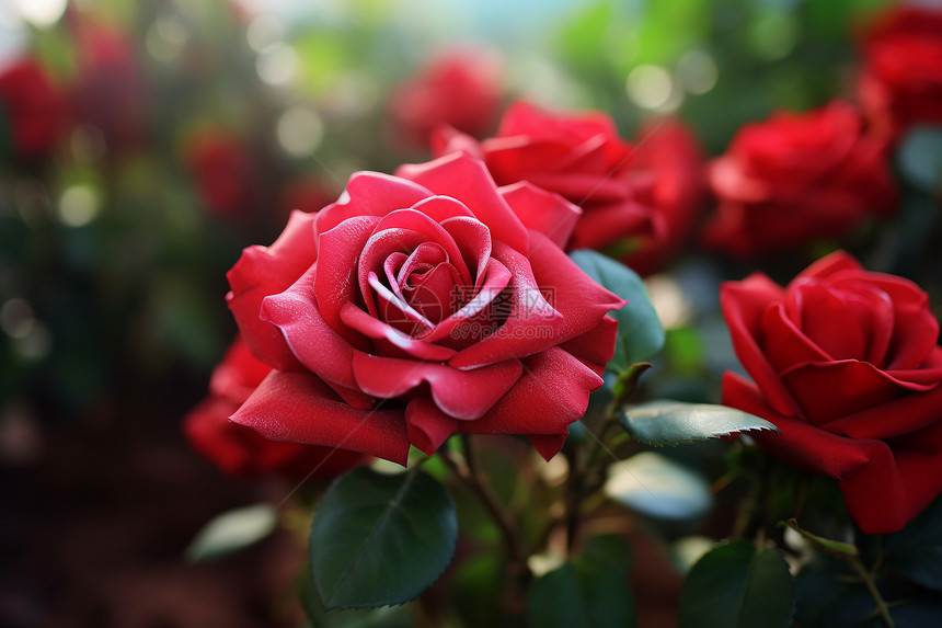 红色玫瑰植物图片