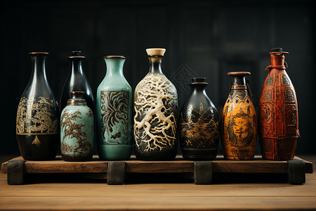 白酒酿制汉朝的酒罐艺术设计图片