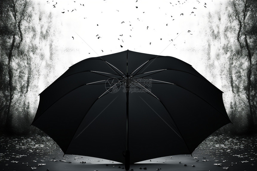 阴天遮雨的雨伞图片