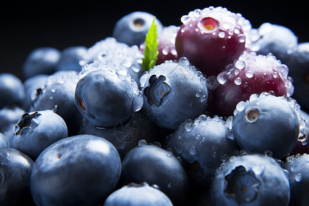 营养丰富的蓝莓水果背景图片