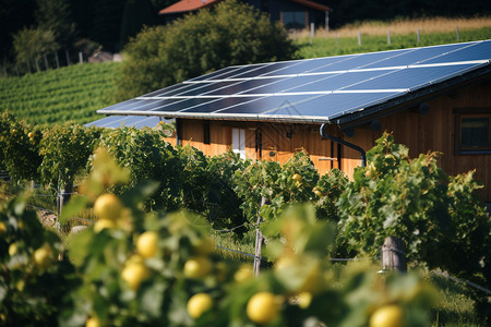 水果电池现代农业太阳能发电板背景
