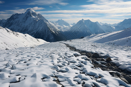 美丽的高原雪山景观背景图片