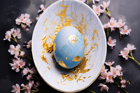 蓝色复活节彩蛋精致美丽的复活节彩蛋背景