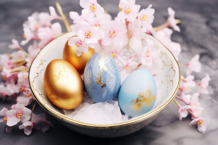 蓝色复活节彩蛋手工绘制的复活节彩蛋背景