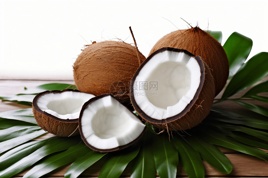 新鲜采摘的椰子图片