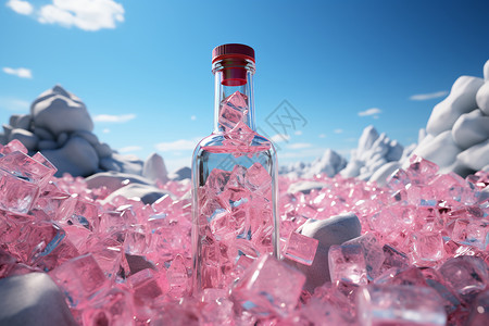 糖果瓶子夏日冰冻饮料设计图片