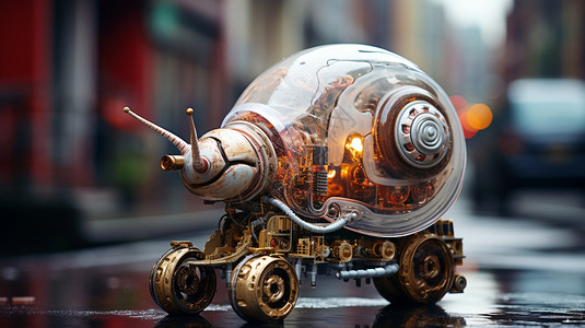 科技感创意蜗牛机器人图片