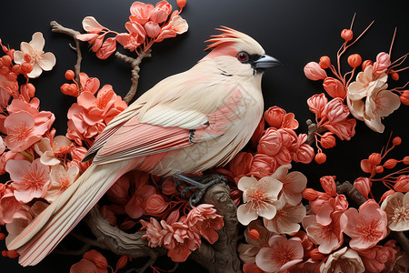花鸟3D插画背景图片