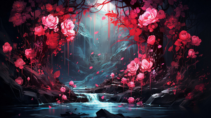 神秘的玫瑰森林图片
