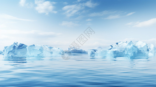 全球变暖融化的冰川景观背景