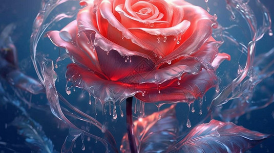 艺术美感的冰玫瑰图片