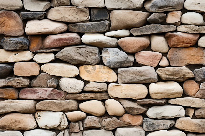 传统的岩石堆砌墙壁图片