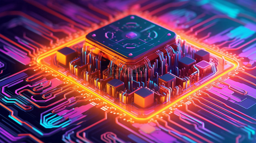 未来派微处理器的概念图图片