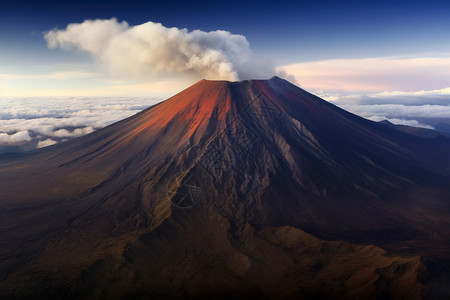 壮观的火山口景观背景图片