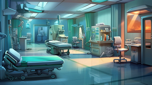 卡通医院场景背景图片