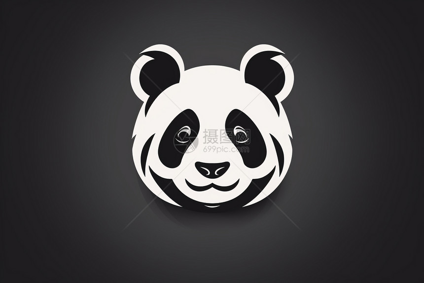 可爱的熊猫创意插图图片