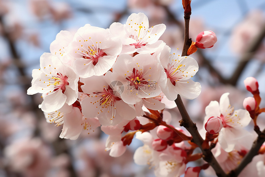 公园中美丽的樱花图片