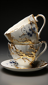做工精美的陶瓷茶杯图片