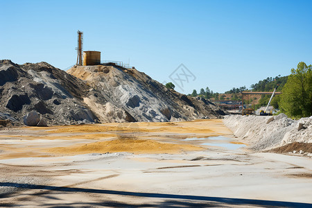 山间工业挖掘的矿场图片