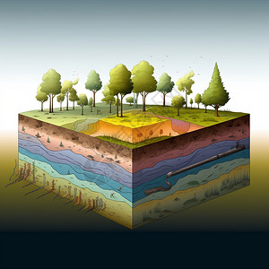 土地土壤分层的地下水背景图片