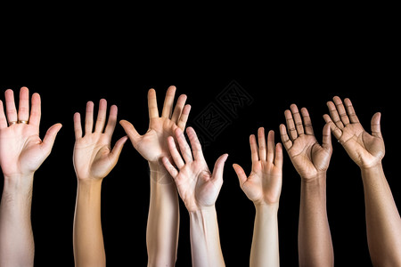 团队成员合作同行的手势图片