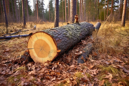 切割的森林树木背景图片
