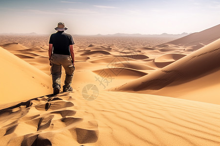 沙漠的徒步旅行图片