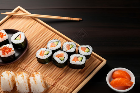 日式特色美食的寿司卷图片