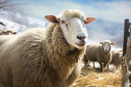 农村的家畜绵羊图片