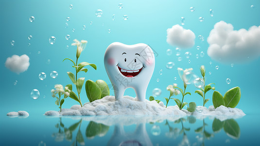 牙齿护理海报护理口腔牙齿的海报插画