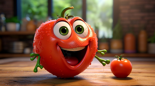 樱桃表情有着喜悦表情的番茄设计图片