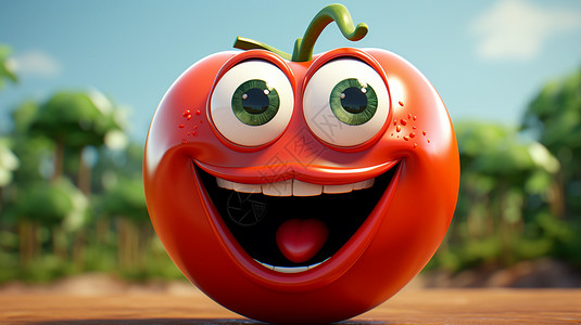卡通人脸带人脸表情的番茄设计图片