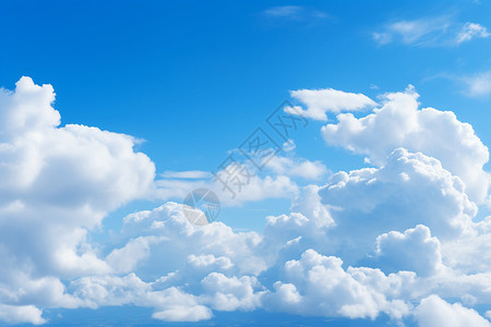 蓝蓝的天空和白色的云朵背景图片