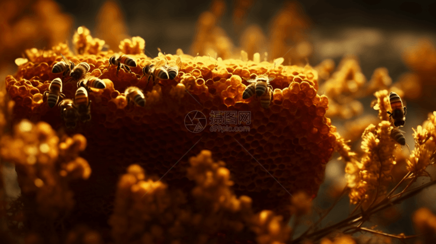 乡村农场养殖的蜜蜂图片