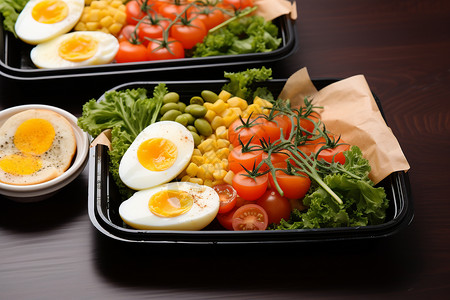 蔬菜沙拉和鸡蛋图片
