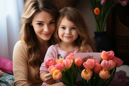 母亲节收到的花束背景图片