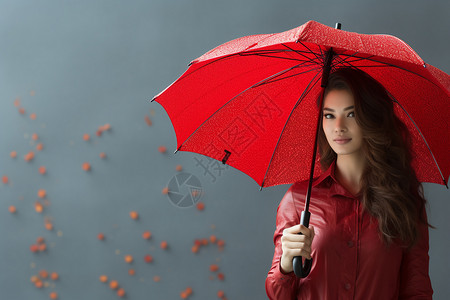 时尚红色美丽雨伞图片