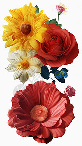五颜六色的花喷墨背景图片